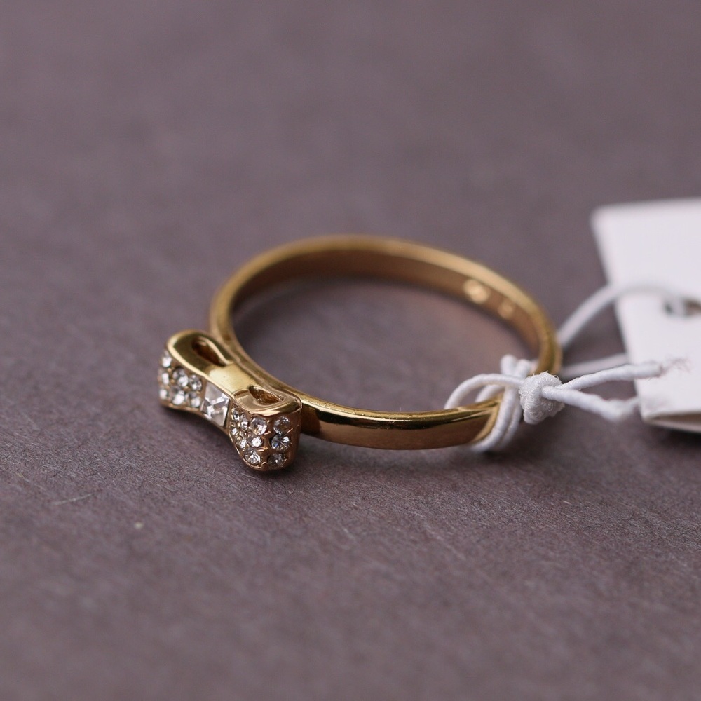 Kate Spade Ready Set Bow Pave Bow Ring in Gold size 6